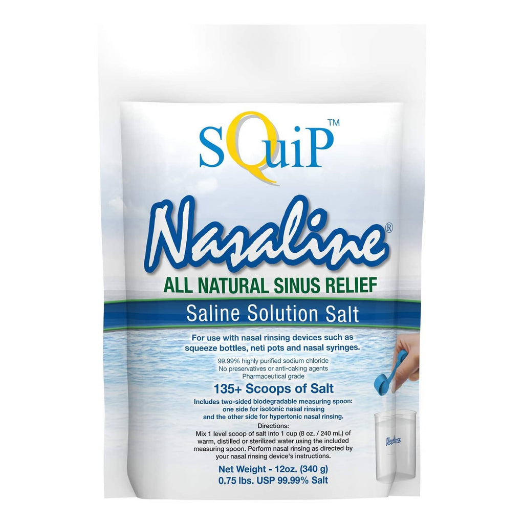 Nasaline all-natural sinus relief saline solution salt pouch, 135+ scoops