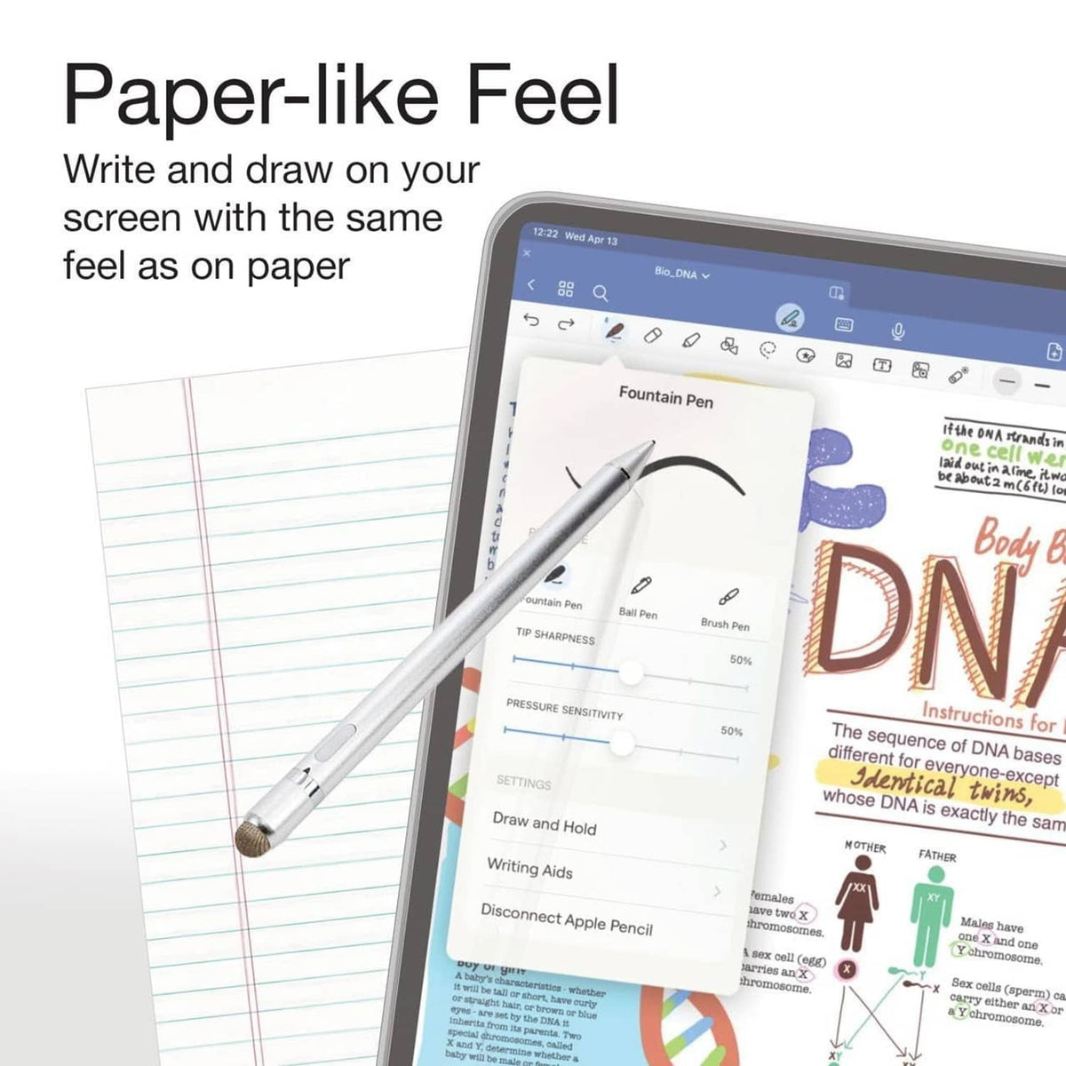 Paper-like screen protector film for writing and drawing with stylus