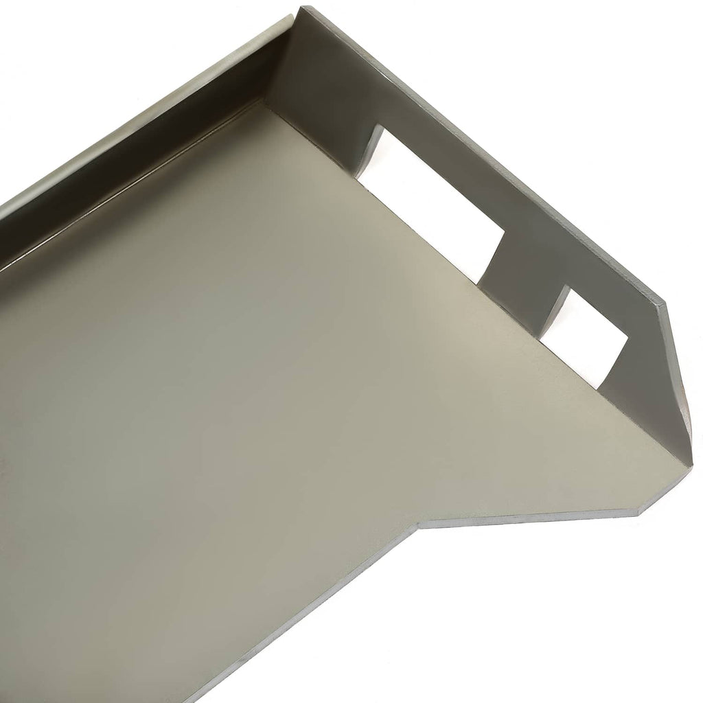 Close-up of gray hollow mount adapter plate with open slots and raised edges