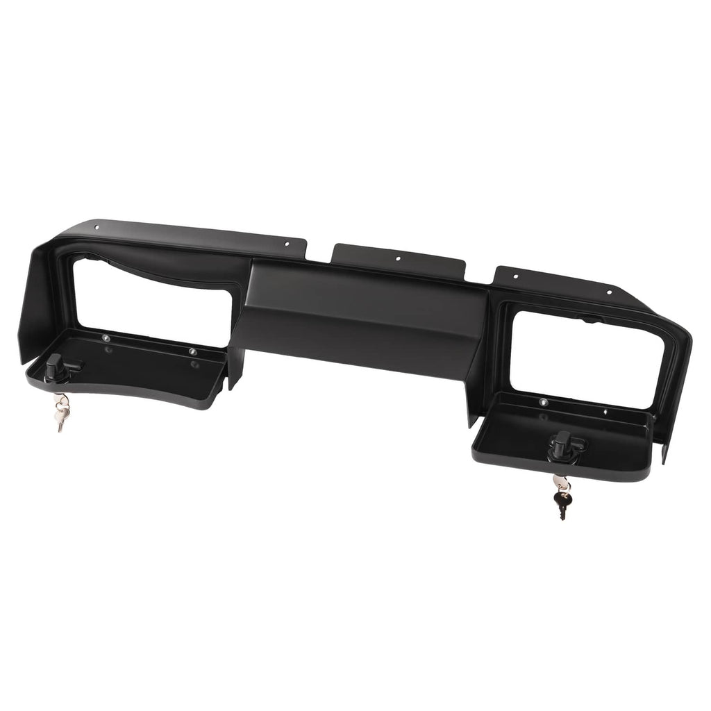 Matte black dash board cover assembly for EZGO RXV with center and side cutouts