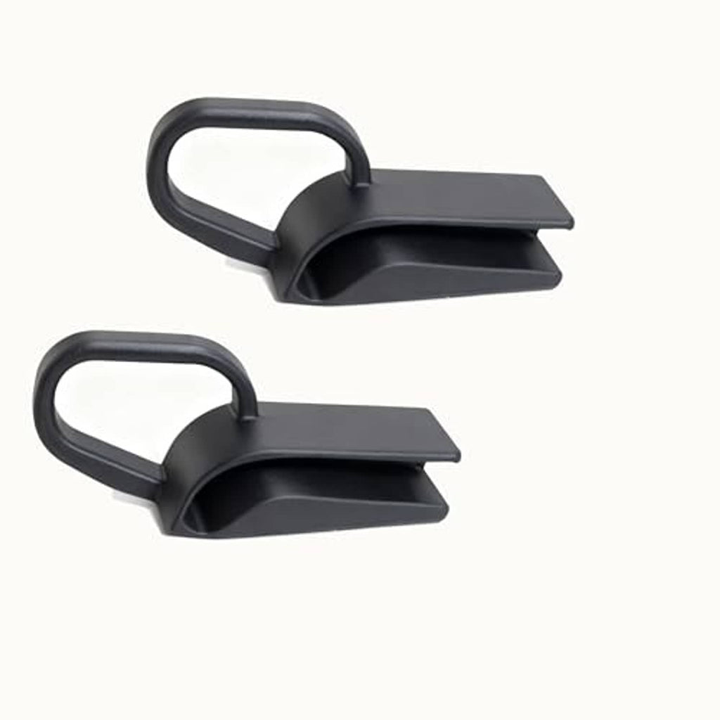 Two black brake lever extenders with U-shaped grips and extended lever pads.