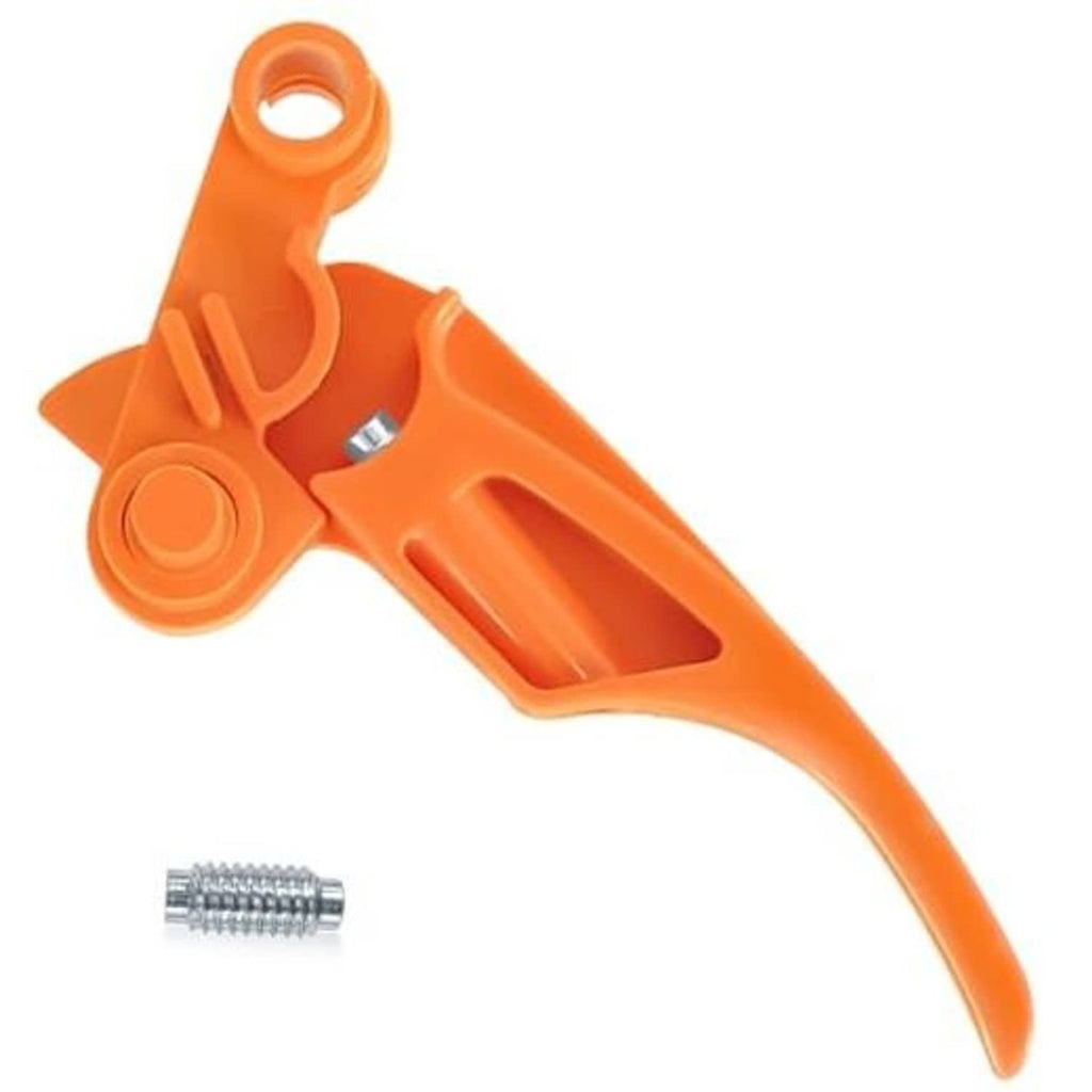 Orange throttle trigger lever with mounting screw for Stihl-style trimmer