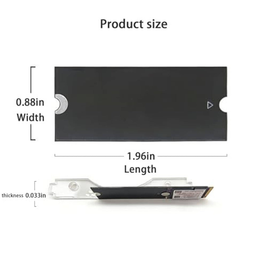 NVMe adapter extender black mounting plate with product size dimensions