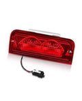 Center high mount stop LED light with red rectangular lens and white top cover