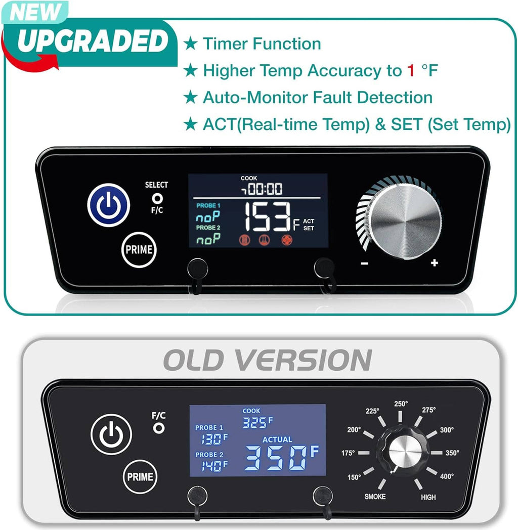Upgraded PID thermostat controller with temperature display and large control knob