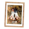 Rustic brown 12x16 picture frame with tempered glass and mounted photo