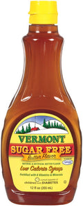 Vermont sugar-free maple syrup bottle with butter flavor, 12 fl oz
