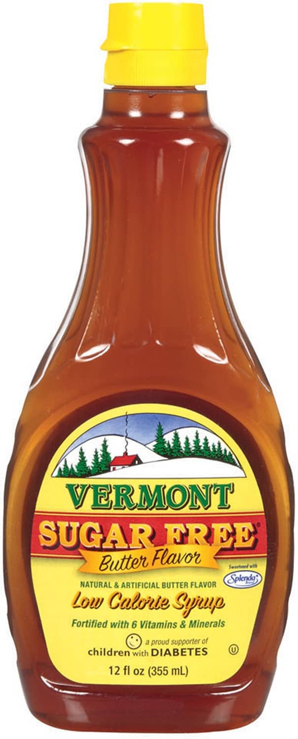 Vermont sugar-free maple syrup bottle with butter flavor, 12 fl oz