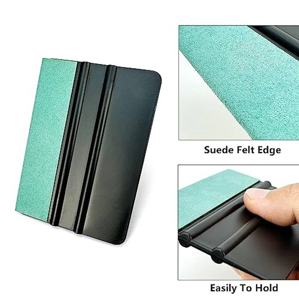 Squeegee tool set with teal felt edge pad for smooth window film application