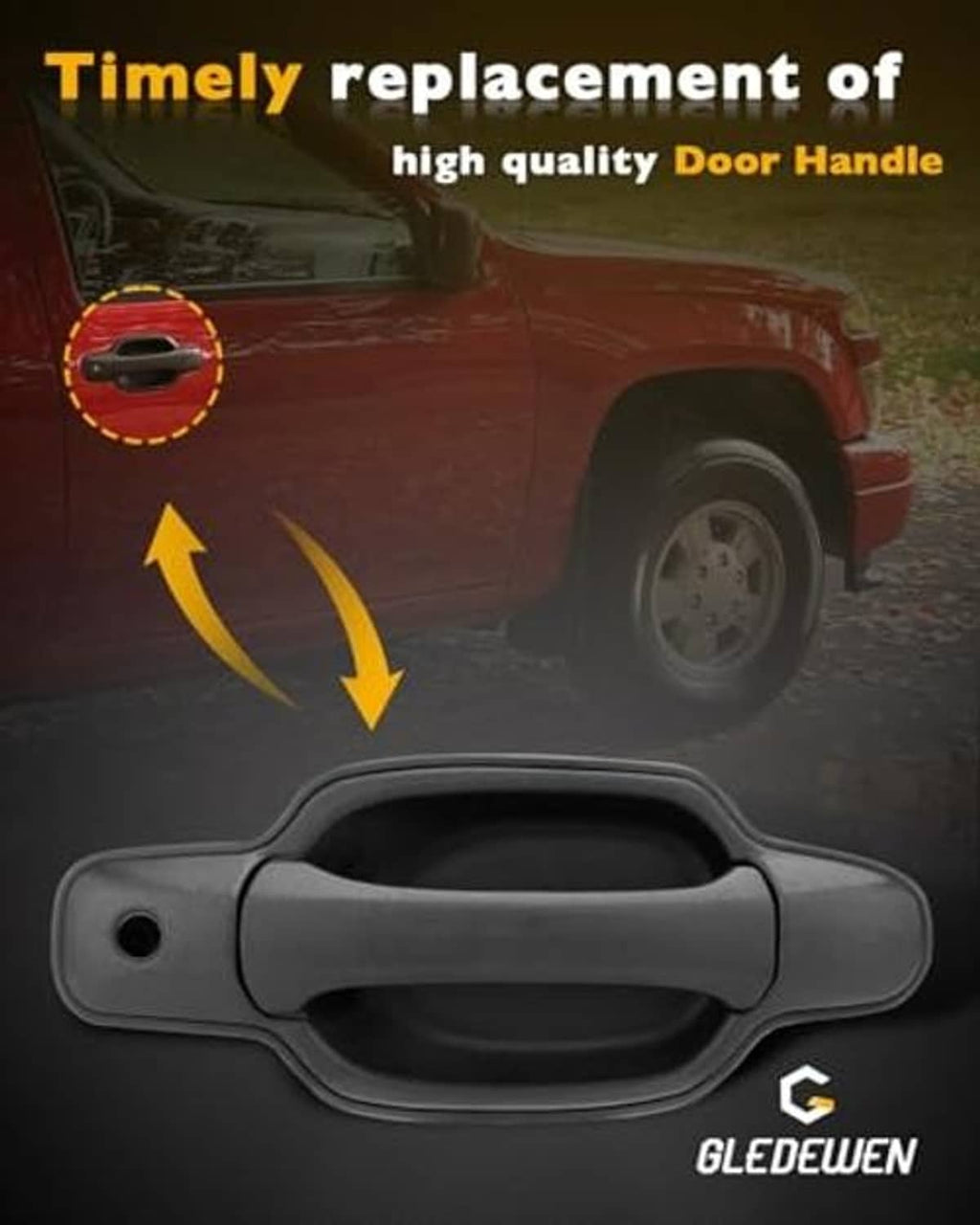 Gray exterior passenger door handle with oval grip and round latch-side hole