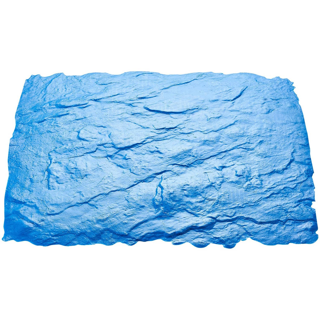Blue concrete texture stamp mat sheet with rugged stone-like pattern