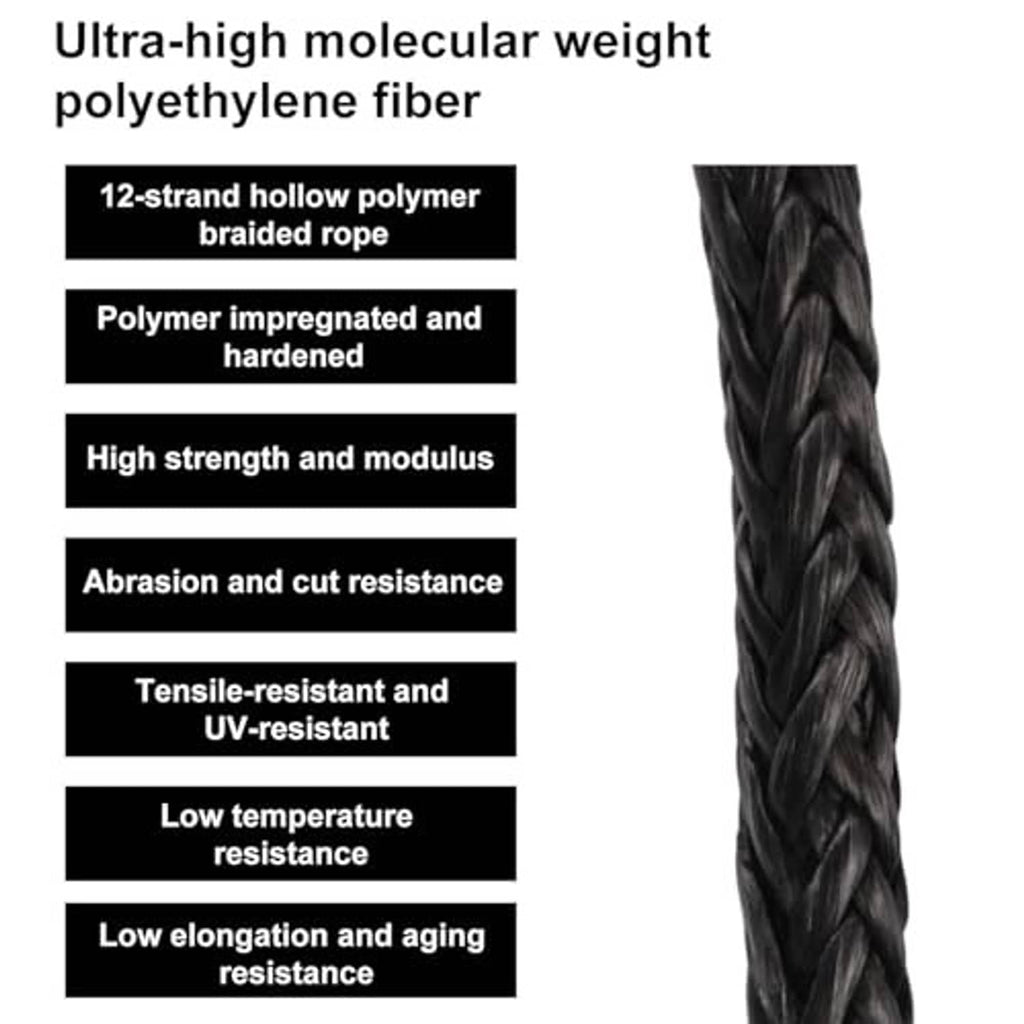 Close-up of twisted braided rope for climbing stick step aid, black fiber texture