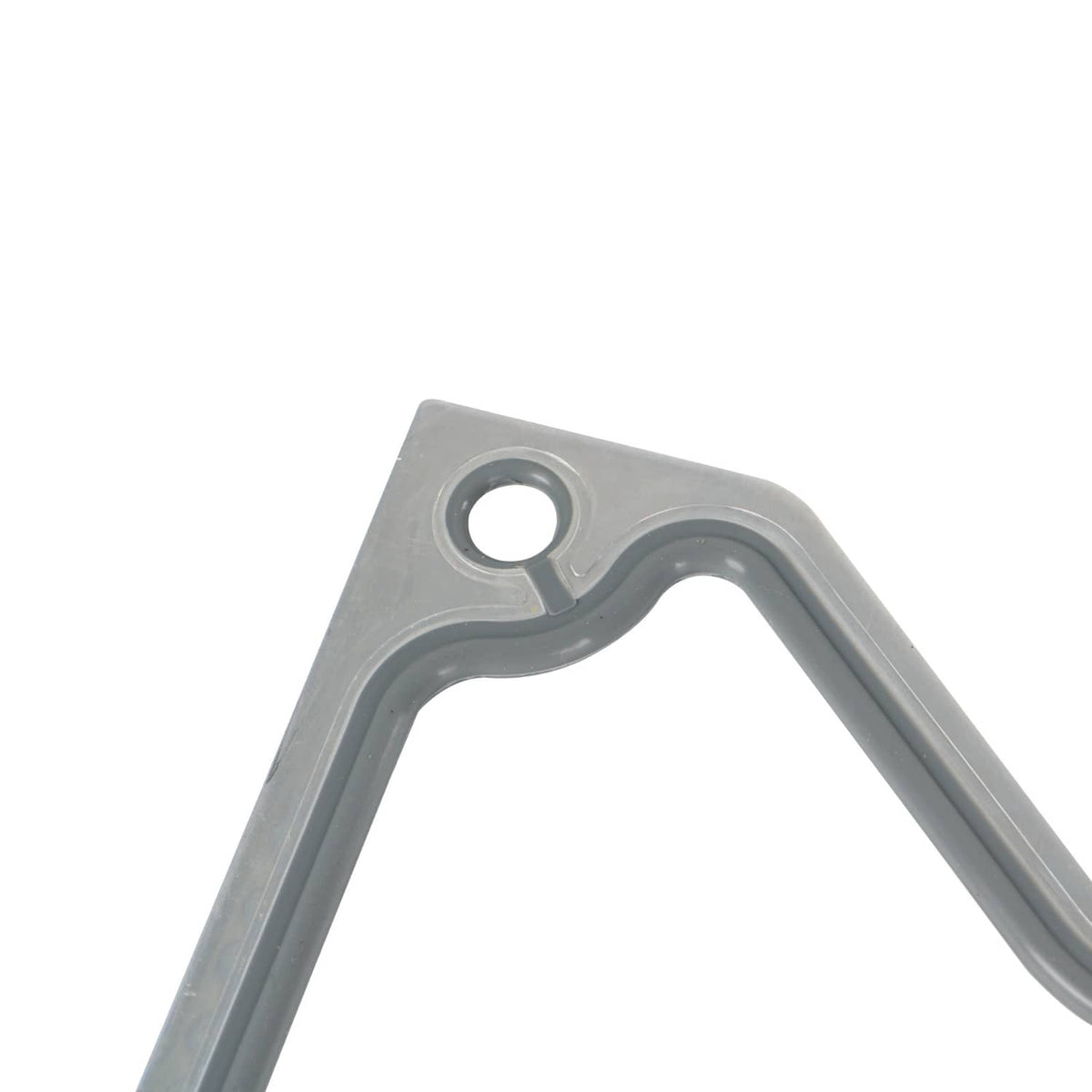 Cutout and mounting opening on gasketed valley cover plate, silver metal