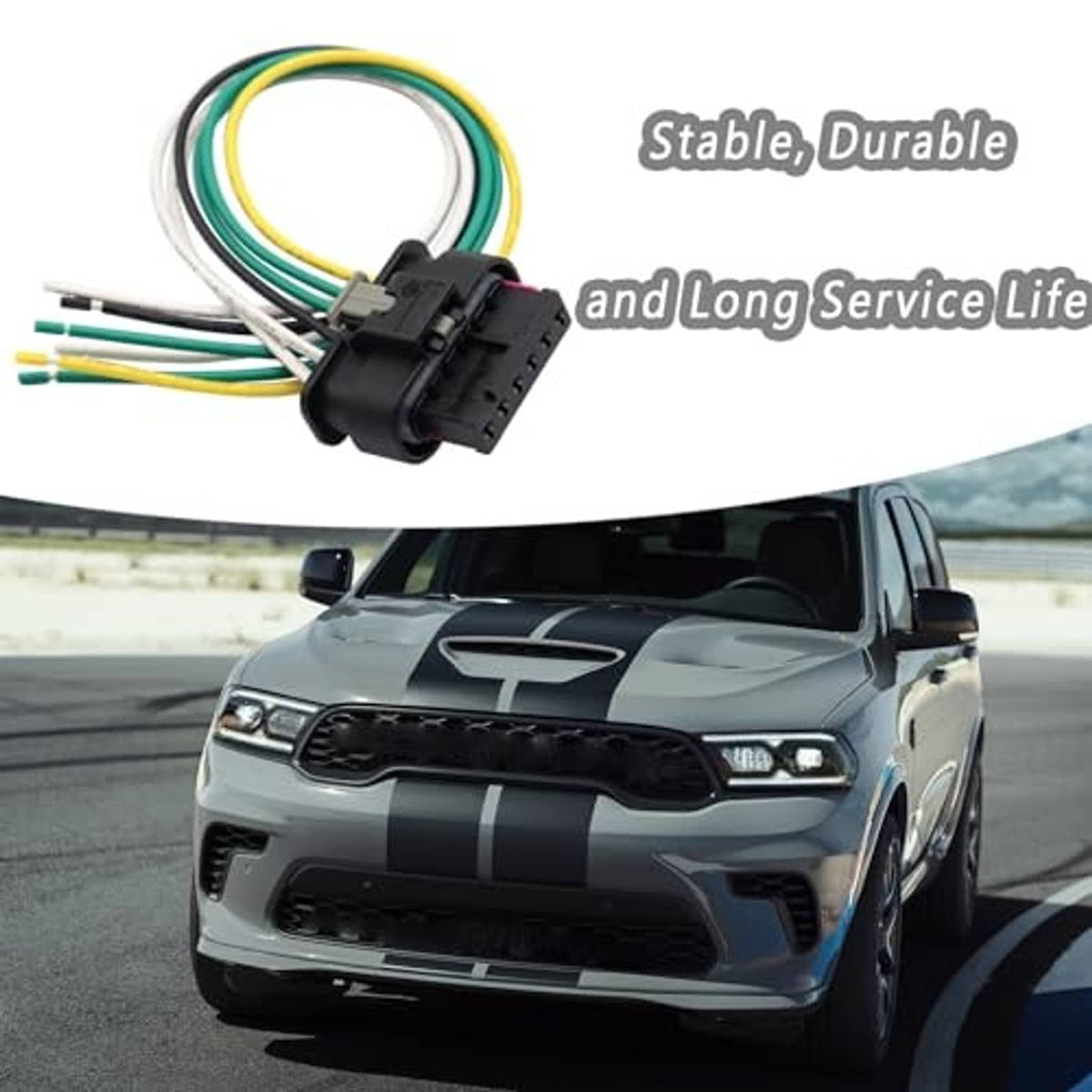 Electronic throttle body connector harness plug with black multi-pin connector and bundled wires