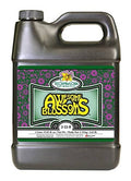 Technaflora Awesome Blossoms liquid fertilizer jug, 1 L, dark gray bottle with label.