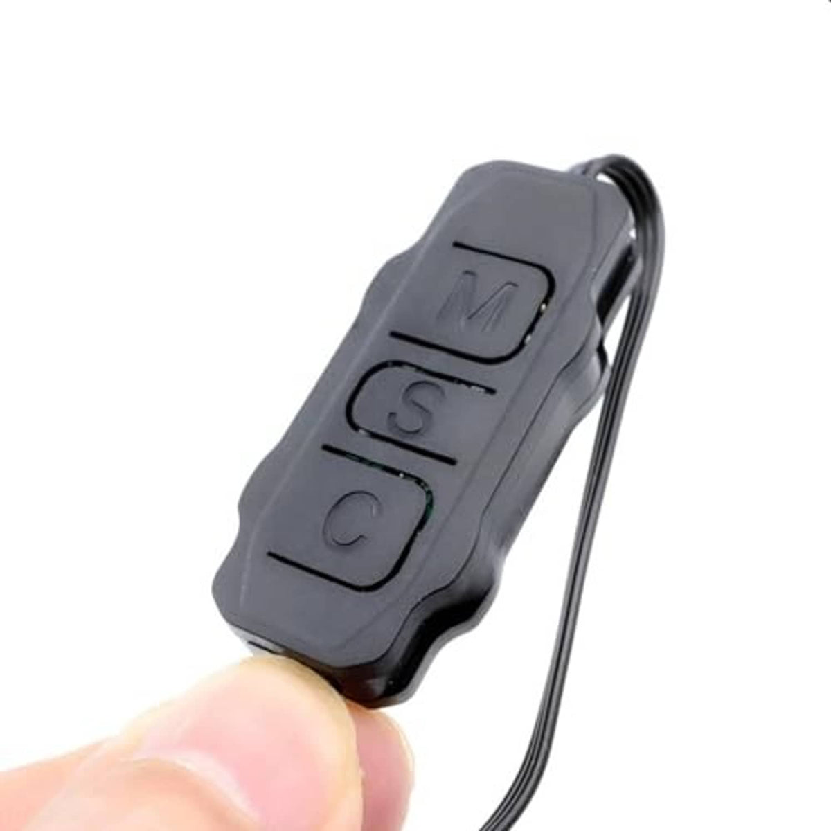 Mini ARGB controller module with molded icons and attached cable