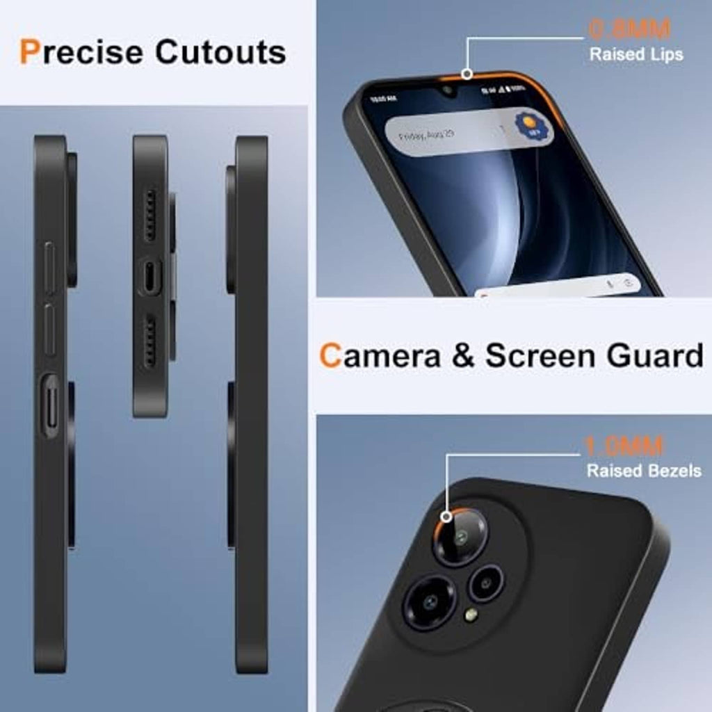 Black phone case with precise side cutouts, raised lips, and camera & screen guards