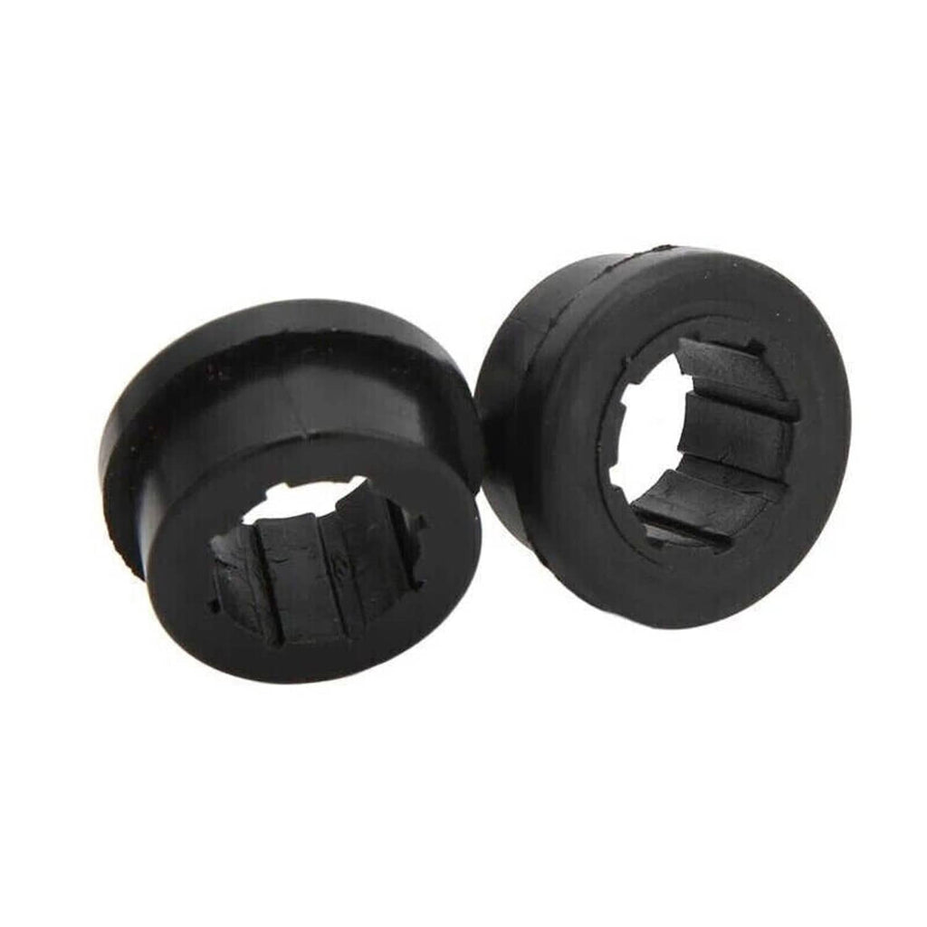 Lower control arm bushing kit, black rubber bushings with side splines and openings
