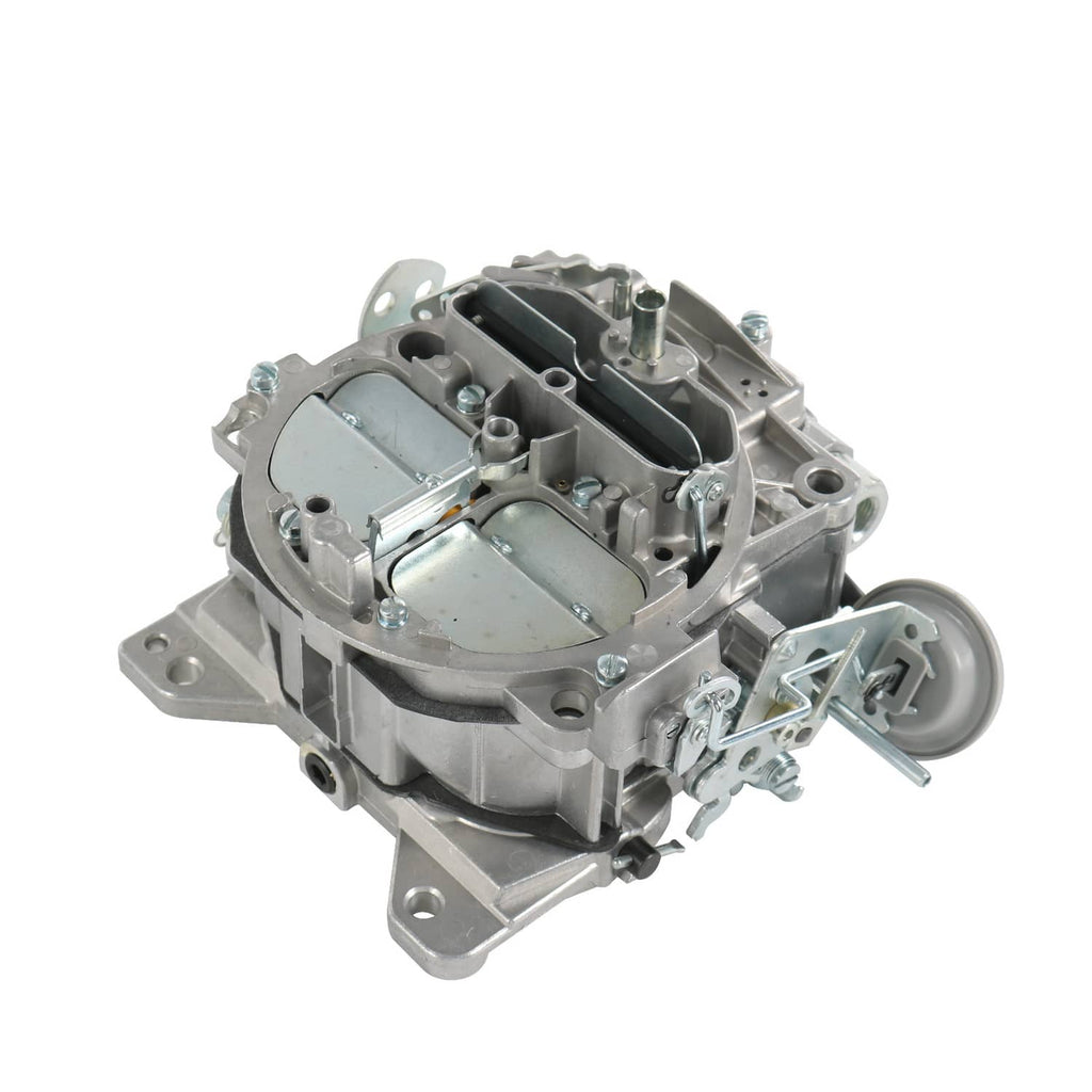 Carburetor assembly with front throttle openings and side mounting flange