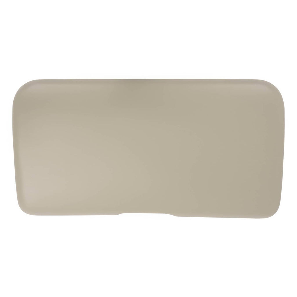 Beige front seat cushion insert with rounded rectangular shape and smooth surface