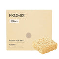 Protein puff bar multipack box for Madagascar vanilla flavor, with puff bar snack shown