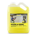 Green house and siding cleaner jug with white cap and molded carry handle