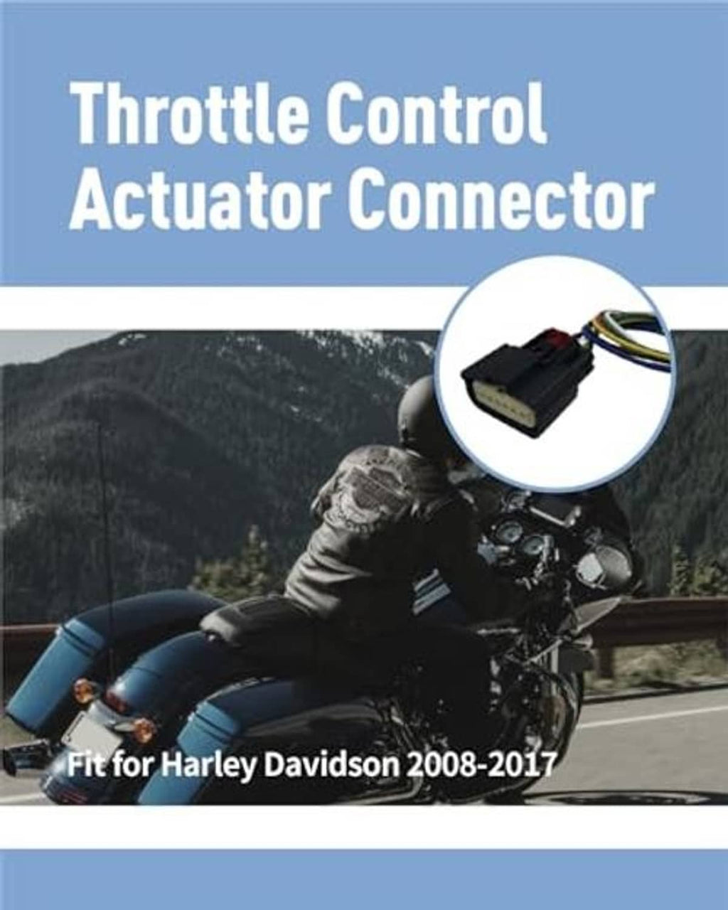 Throttle control actuator connector plug with multicolor wires and 6-pin housing