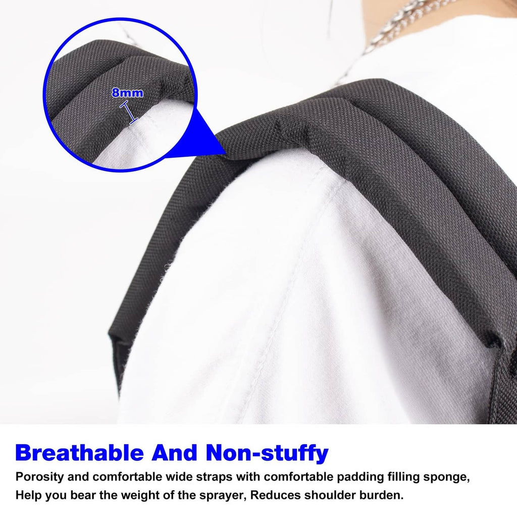 Black padded strap with textured fabric and stitched seam detail