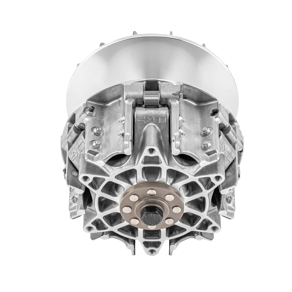 Primary clutch assembly with metal cover and mounting plates