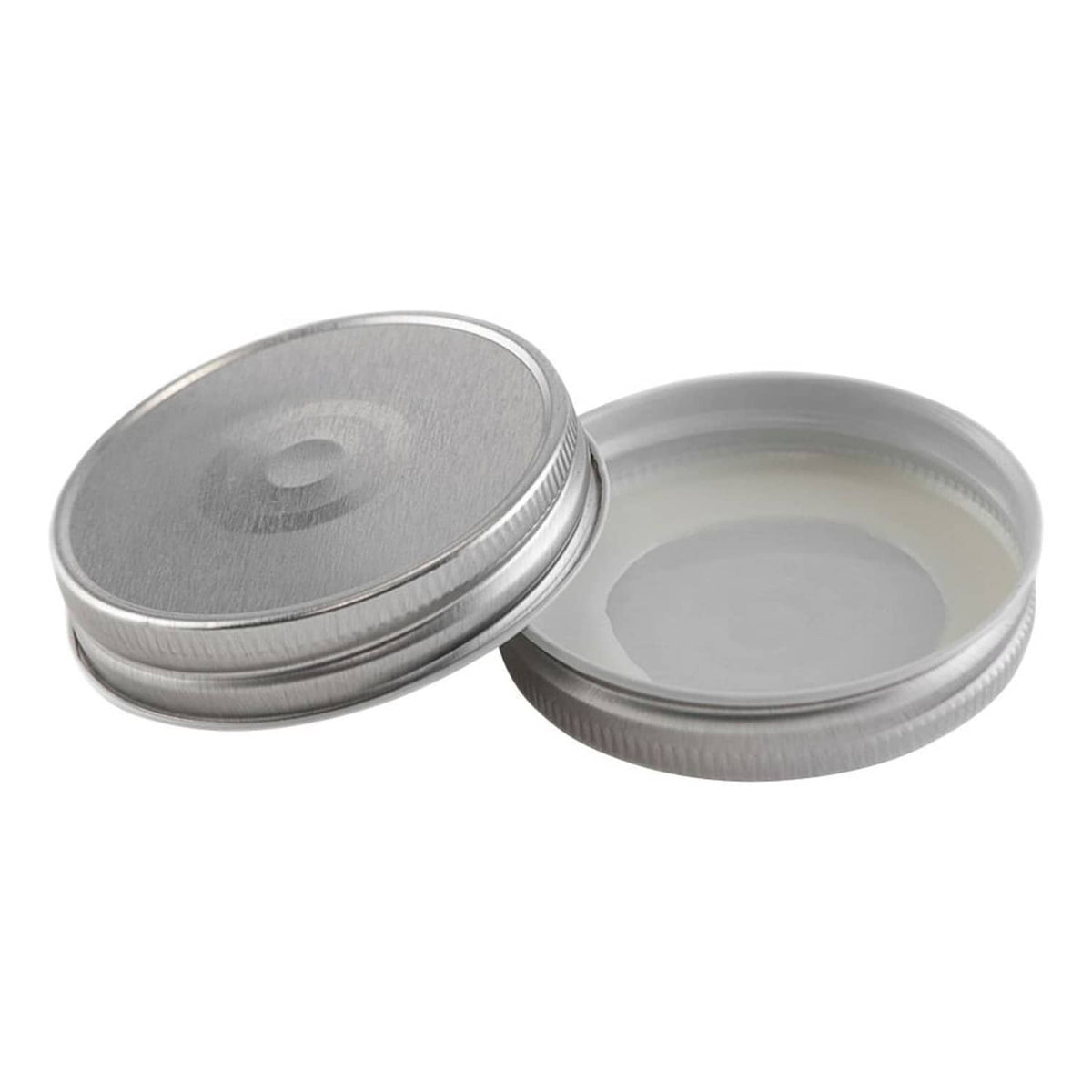 Silver regular-mouth mason jar metal lids with safety button and seal liner