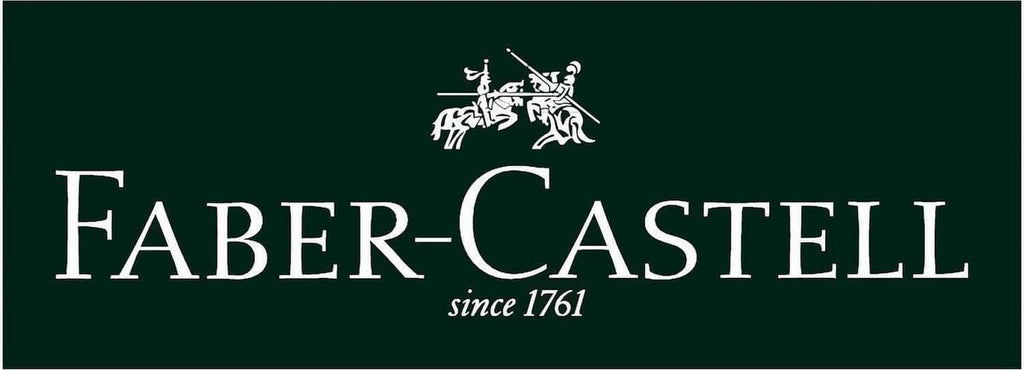 Faber-Castell logo on dark green background