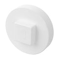 White PVC threaded sewer cleanout plug cap with rectangular top handle