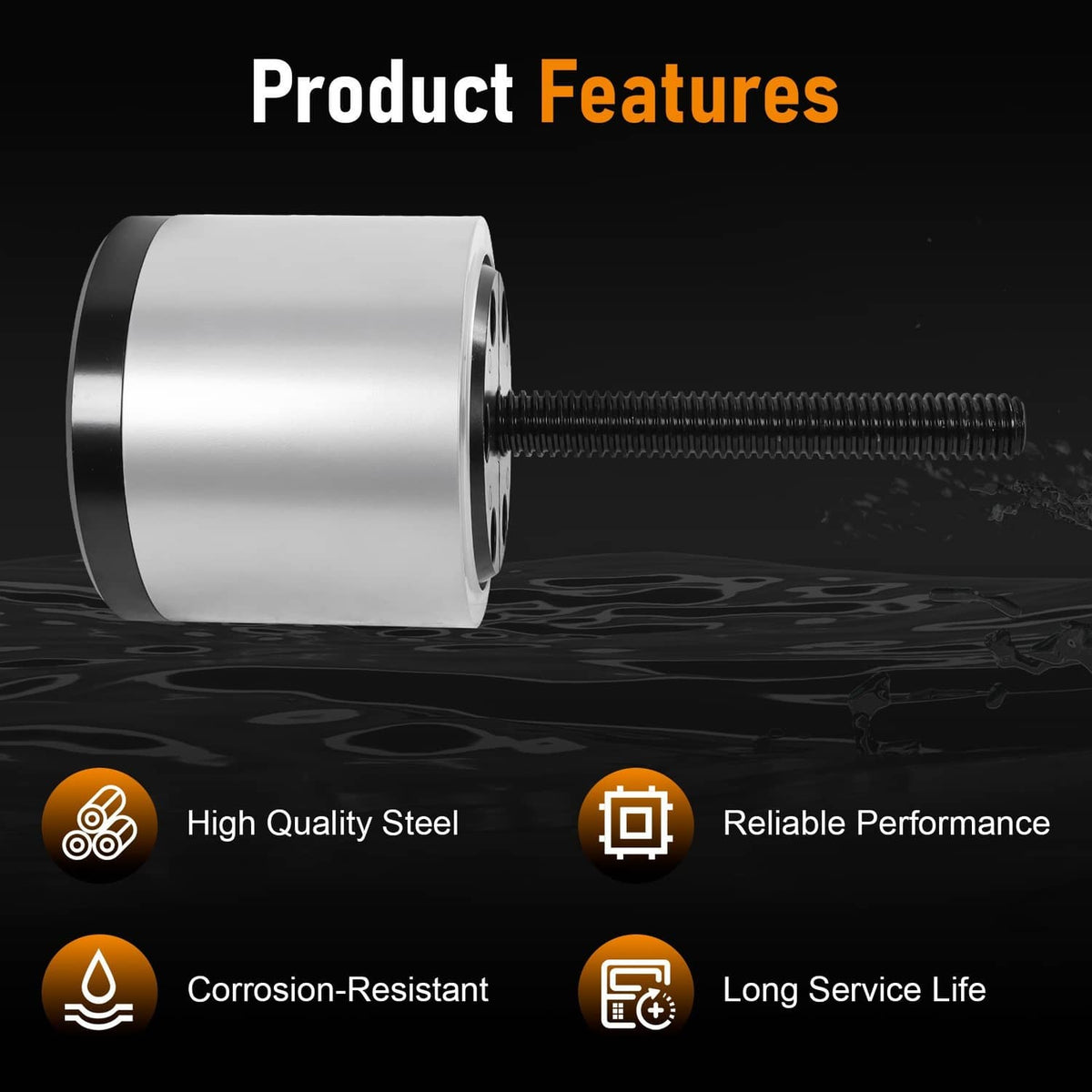 Steel bushing installation tool sleeve with threaded bolt, corrosion-resistant design