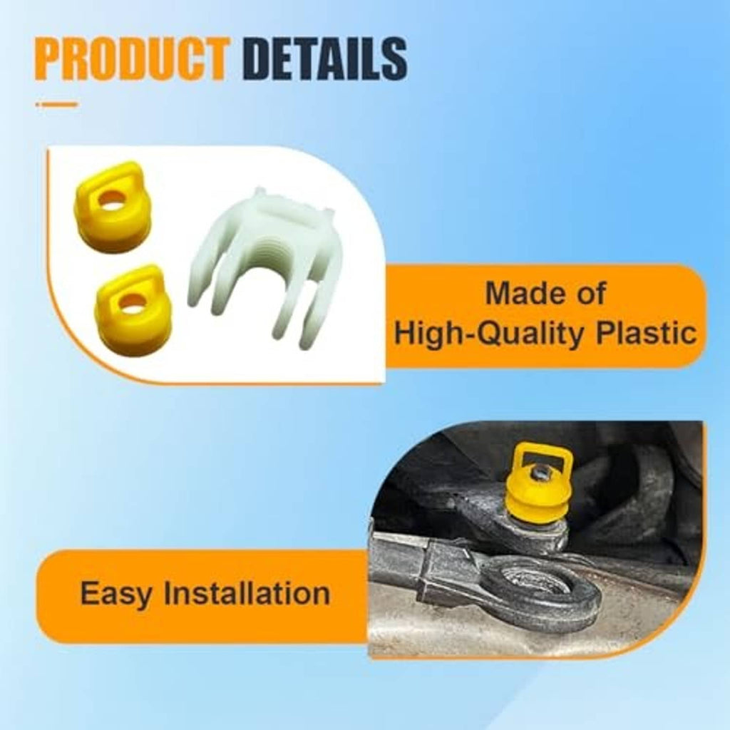 Transmission shifter linkage bushings kit, white fork pieces with two yellow inserts