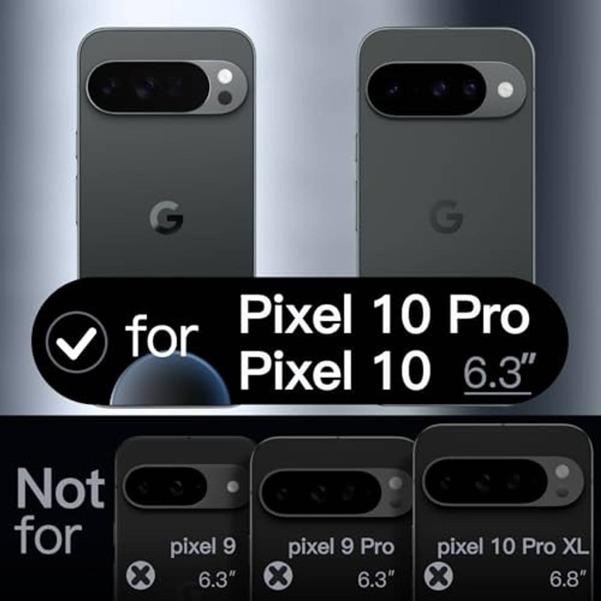 Obsidian black silicone case for Pixel 10 Pro, dual camera cutout on back