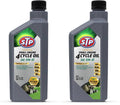 Two STP SAE 10W-30 4-cycle small engine oil bottles, 32 fl oz each, dark gray gray