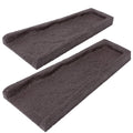 Brown rubber downspout splash blocks, 2-pack, rectangular shape with textured surface