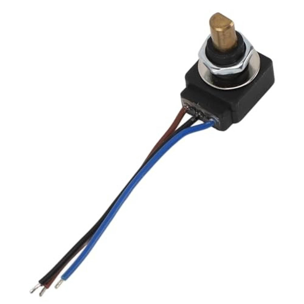 Adjustable resistor module with black base, brass adjustment screw, and two-colored leads