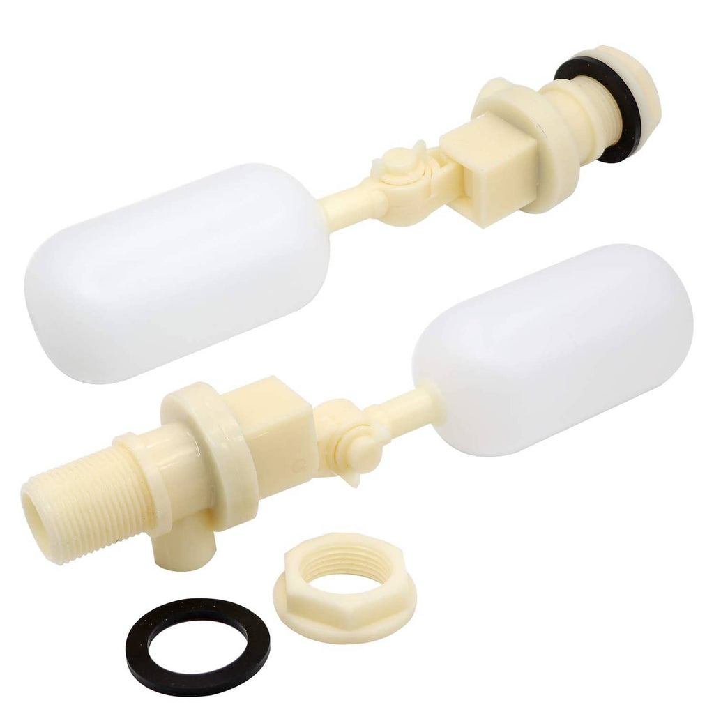Muduoban 3/4-inch float ball valves, cream body with white floats and black end seals