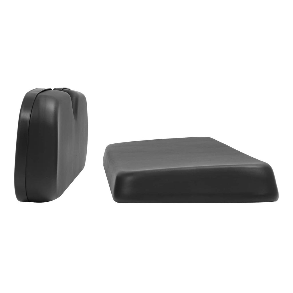 Rear seat cushions set: backrest and seat bottom, dark black padded vinyl