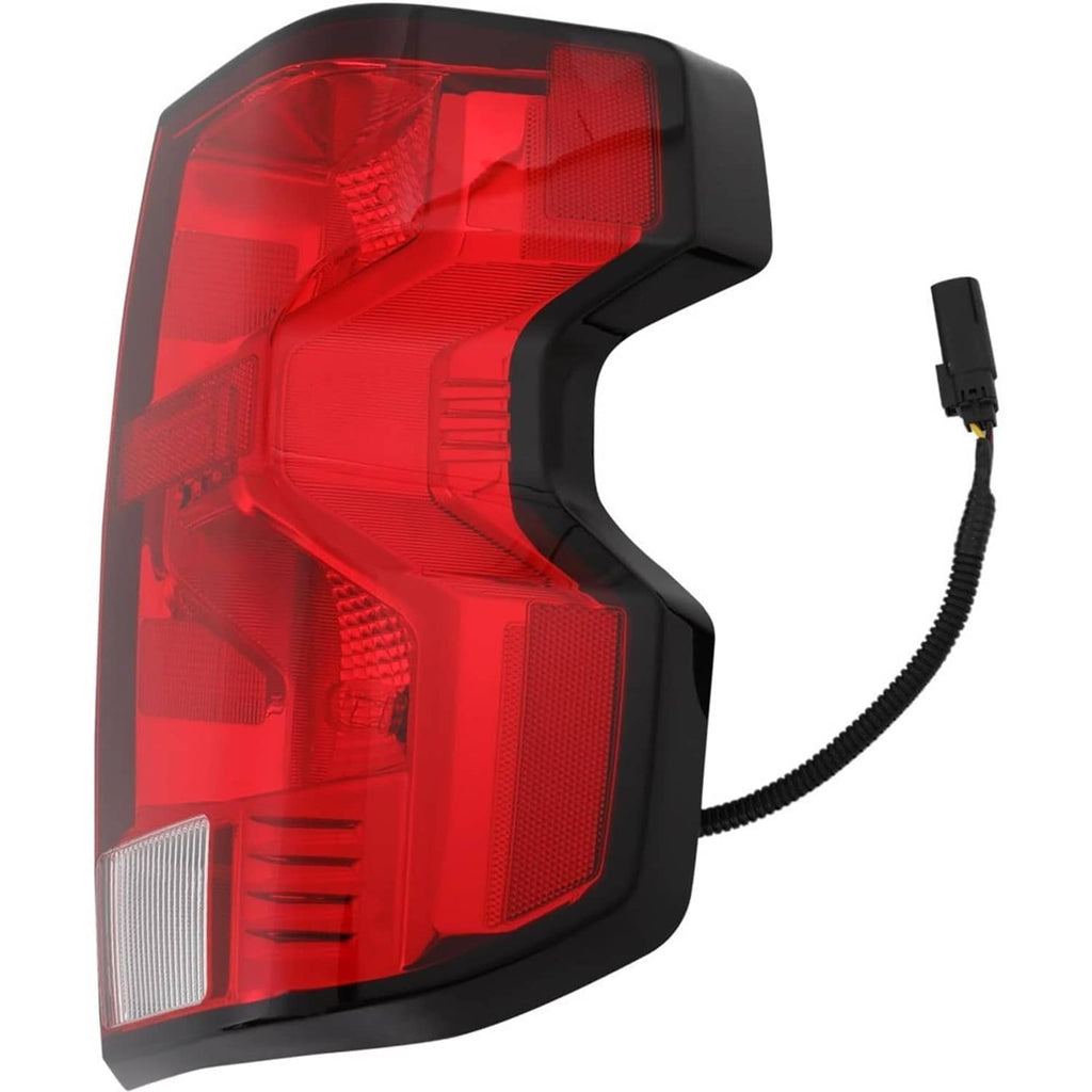 Right LED tail light with red lens and black housing, with attached wiring pigtail