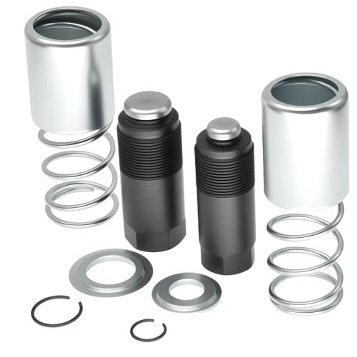 Piston plunger repair kit with two plungers, cylinder sleeves, springs, and sealing rings