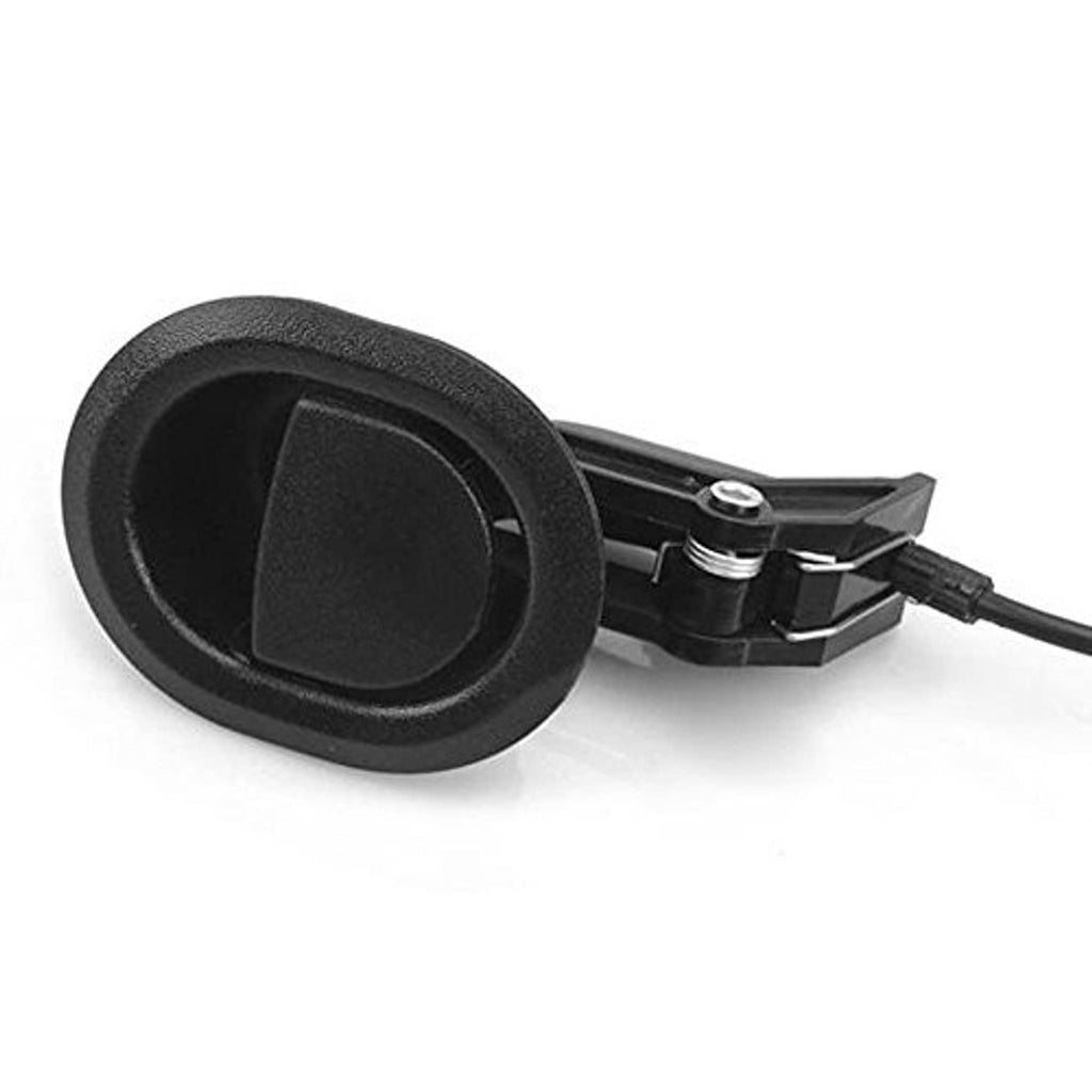 Black recliner release pull mechanism with circular bezel and latch