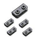 5-pack rectangular tent leg connector brackets with two hex nut openings, dark gray