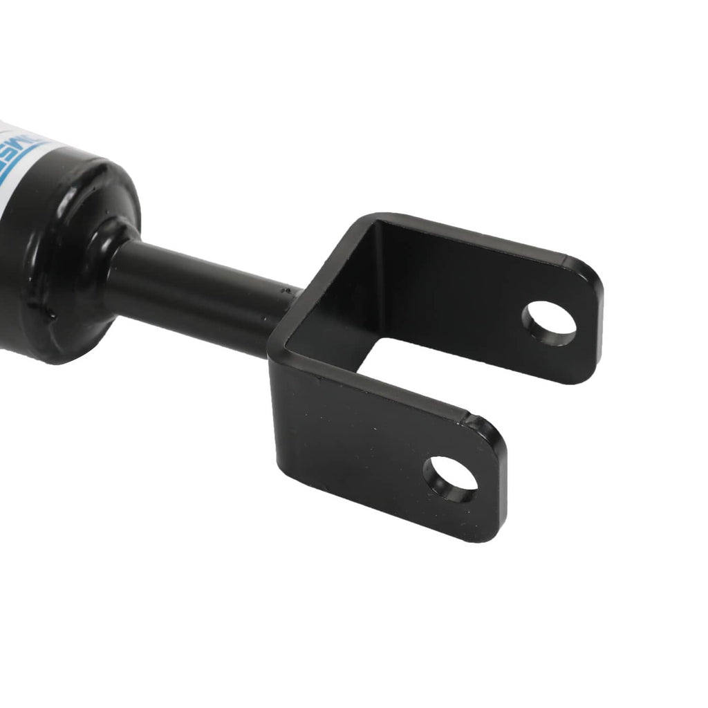 Coilover suspension lower fork bracket with black link and shock tube end