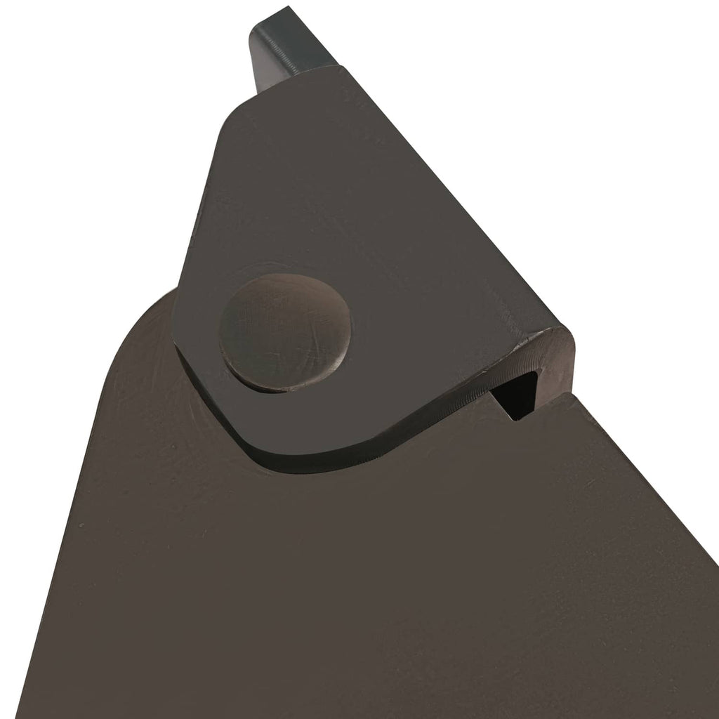 Heavy-duty weld-on trailer hinge stop plate with circular pin hole
