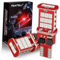Red LED third brake light bulb kit with rectangular housing and side connector pins