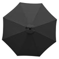 Black 10ft 8-rib patio umbrella replacement canopy, eight panels with center button
