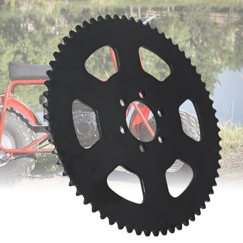 Black rear sprocket gear with five oval cutouts and center hub mounting holes
