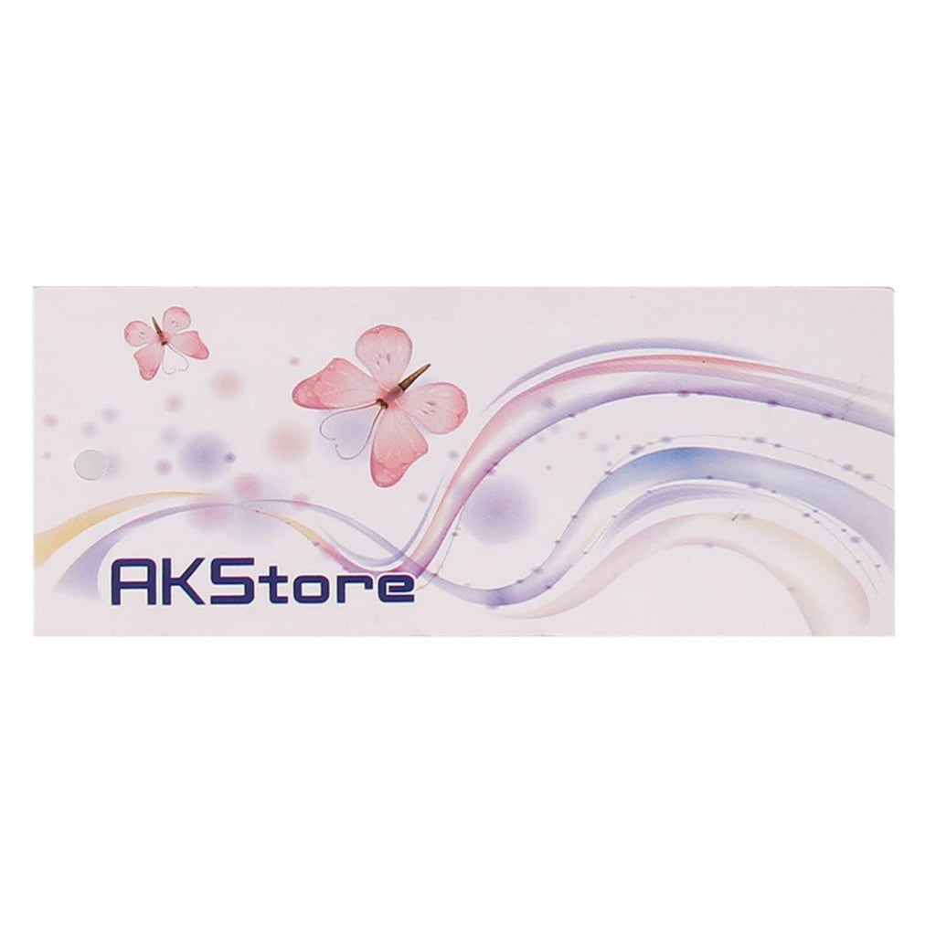 AKStore branded sleeve pack card with butterfly graphics and wavy ink lines
